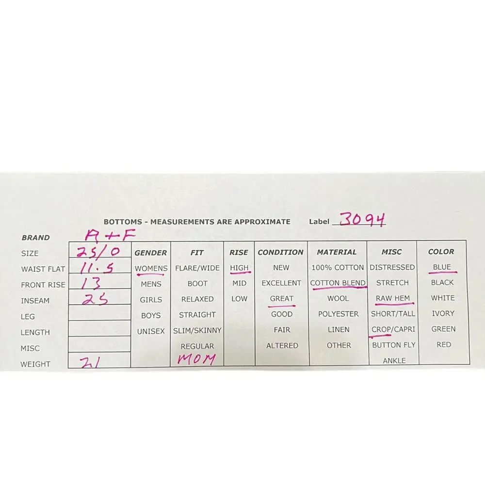 Abercrombie & Fitch Mom Jeans Belted Paper Bag Waist High Rise Womens Size 25/0 - Picture 12 of 12